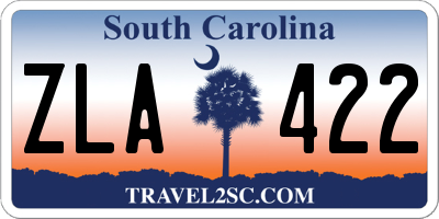 SC license plate ZLA422