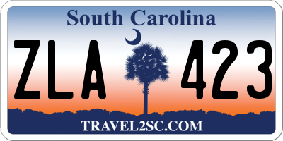 SC license plate ZLA423