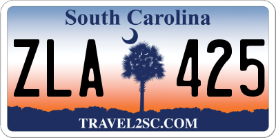 SC license plate ZLA425