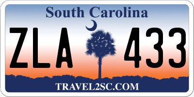 SC license plate ZLA433