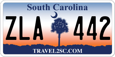 SC license plate ZLA442