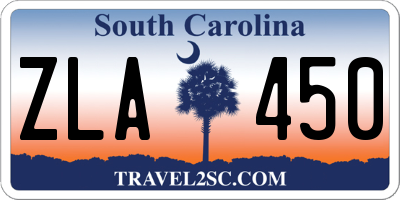 SC license plate ZLA450