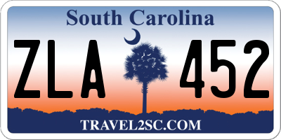 SC license plate ZLA452