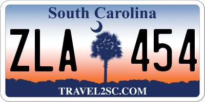 SC license plate ZLA454