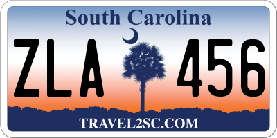 SC license plate ZLA456