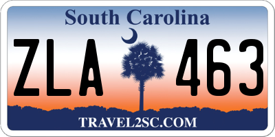 SC license plate ZLA463