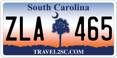 SC license plate ZLA465