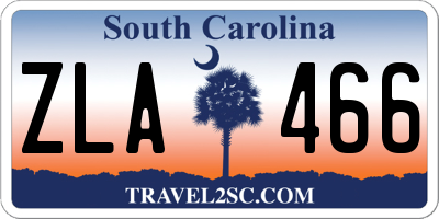 SC license plate ZLA466