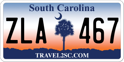 SC license plate ZLA467