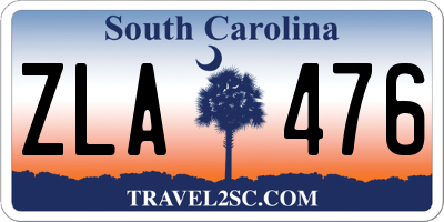 SC license plate ZLA476