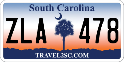 SC license plate ZLA478