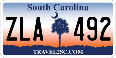 SC license plate ZLA492