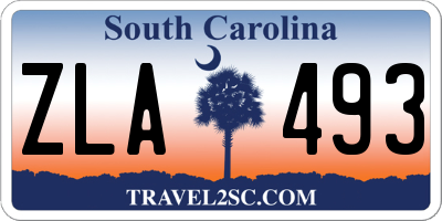 SC license plate ZLA493