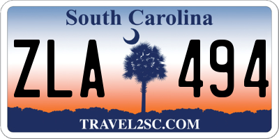 SC license plate ZLA494