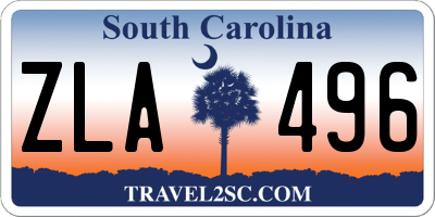 SC license plate ZLA496