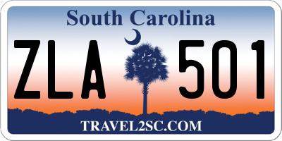 SC license plate ZLA501