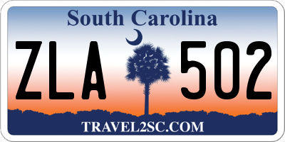 SC license plate ZLA502