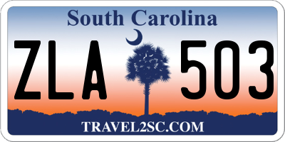 SC license plate ZLA503