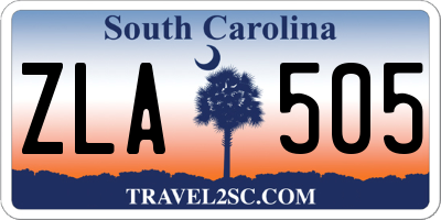 SC license plate ZLA505
