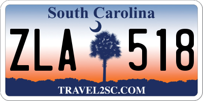SC license plate ZLA518
