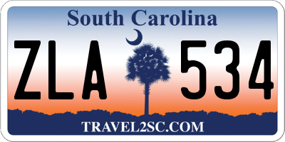 SC license plate ZLA534