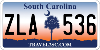 SC license plate ZLA536