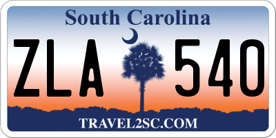 SC license plate ZLA540