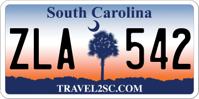 SC license plate ZLA542