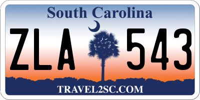 SC license plate ZLA543