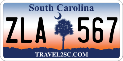 SC license plate ZLA567