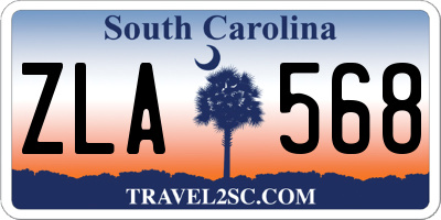 SC license plate ZLA568