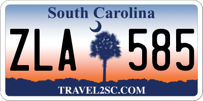SC license plate ZLA585