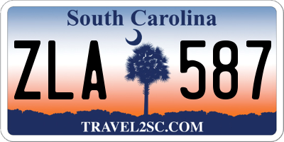 SC license plate ZLA587