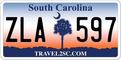 SC license plate ZLA597