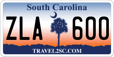 SC license plate ZLA600