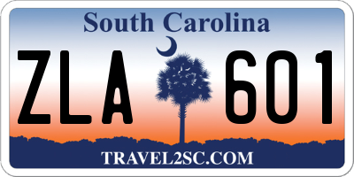 SC license plate ZLA601