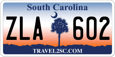 SC license plate ZLA602