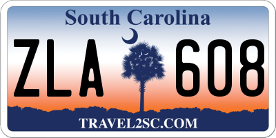 SC license plate ZLA608