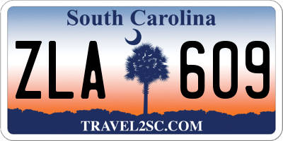SC license plate ZLA609