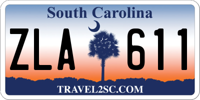 SC license plate ZLA611