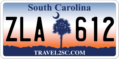 SC license plate ZLA612