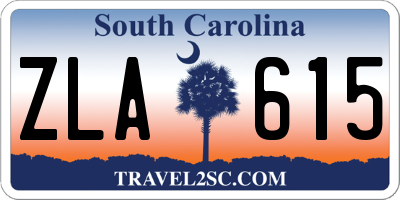 SC license plate ZLA615