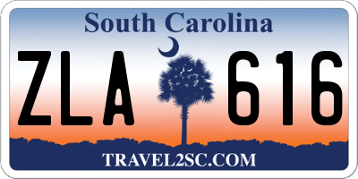 SC license plate ZLA616