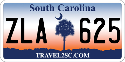 SC license plate ZLA625