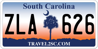 SC license plate ZLA626