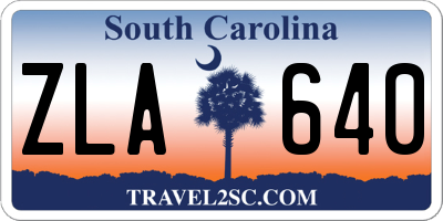 SC license plate ZLA640