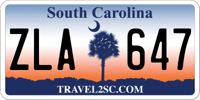 SC license plate ZLA647