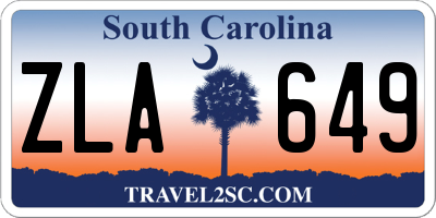 SC license plate ZLA649