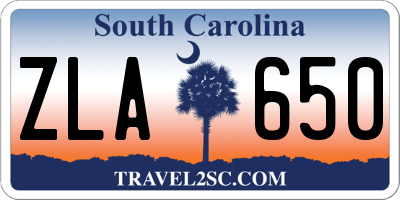 SC license plate ZLA650