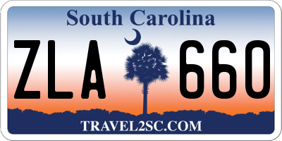 SC license plate ZLA660